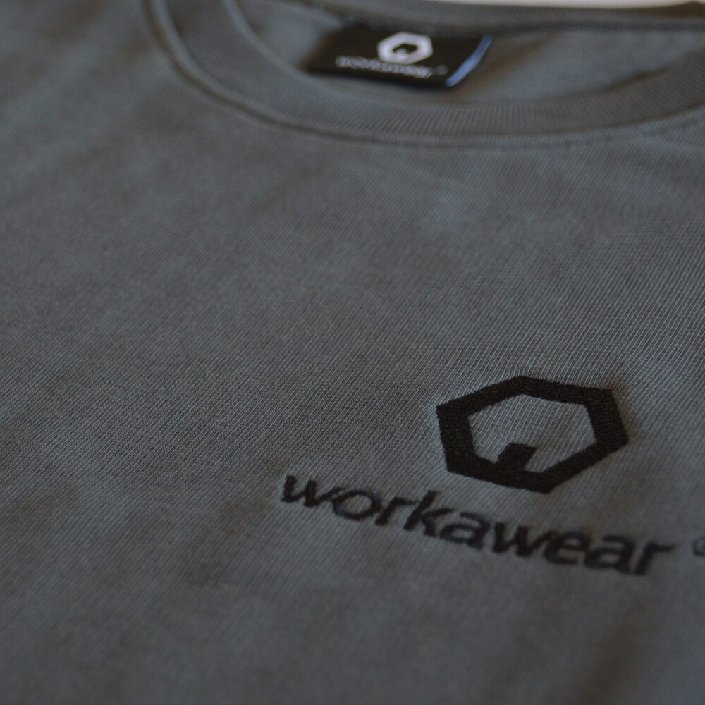 workawear sweat shirt grau workawear logo stickerei