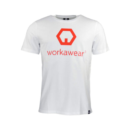 t-shirt weiß rot mit große logo Organic Cotton